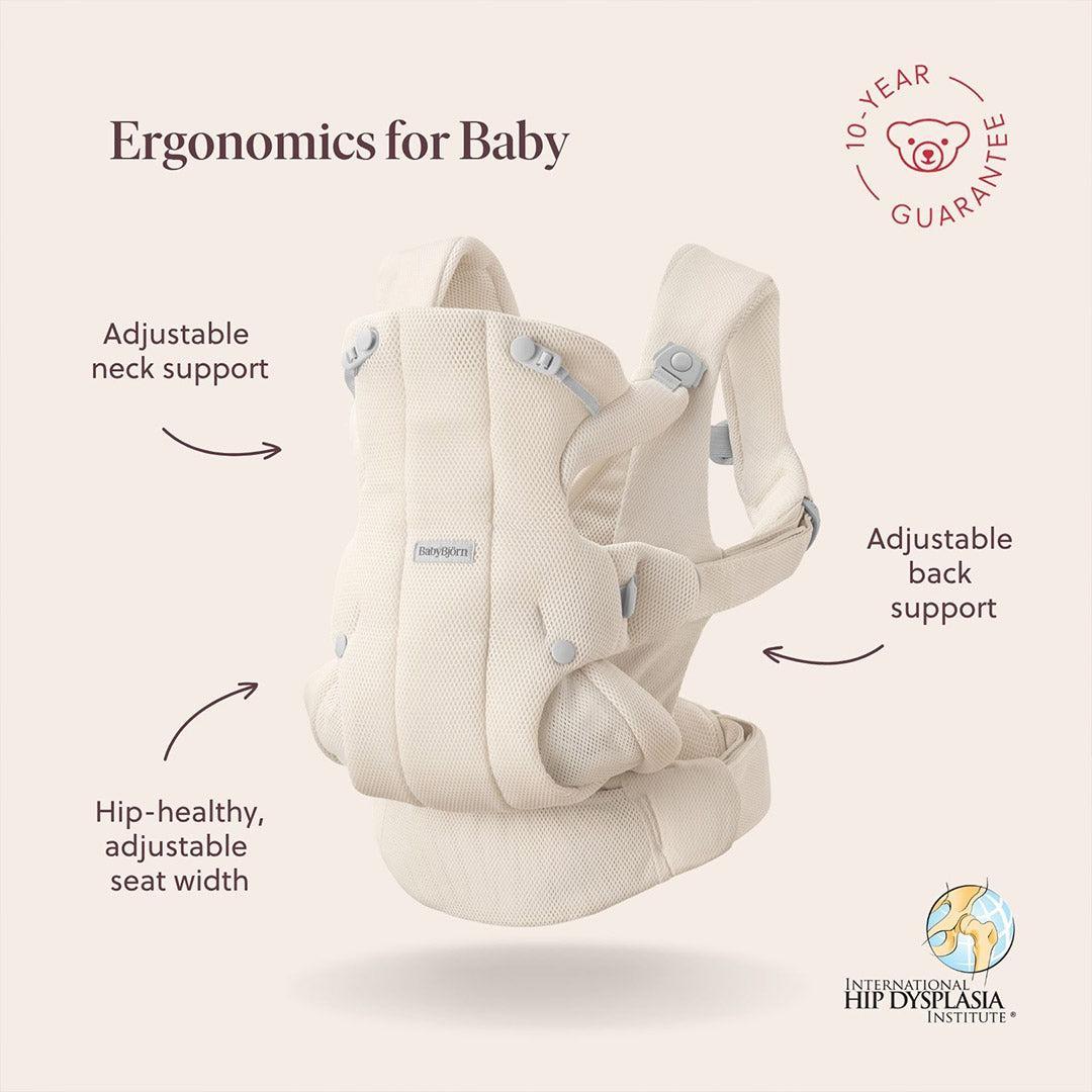BabyBjörn Hold Airy Mesh Baby Carrier - Cream-Baby Carriers- | Natural Baby Shower