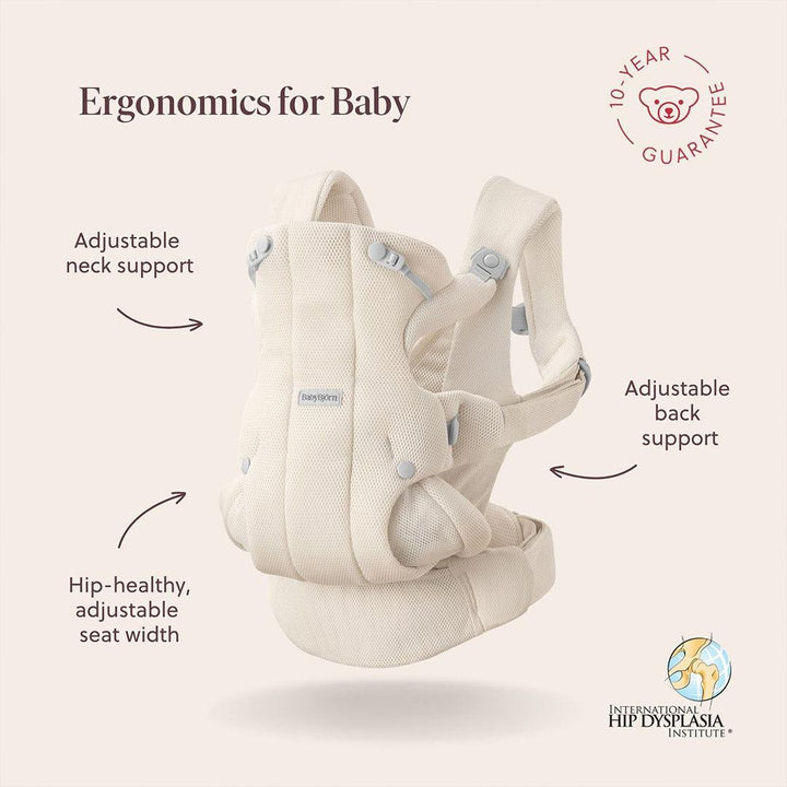 BabyBjörn Hold Airy Mesh Baby Carrier - Cream-Baby Carriers- | Natural Baby Shower