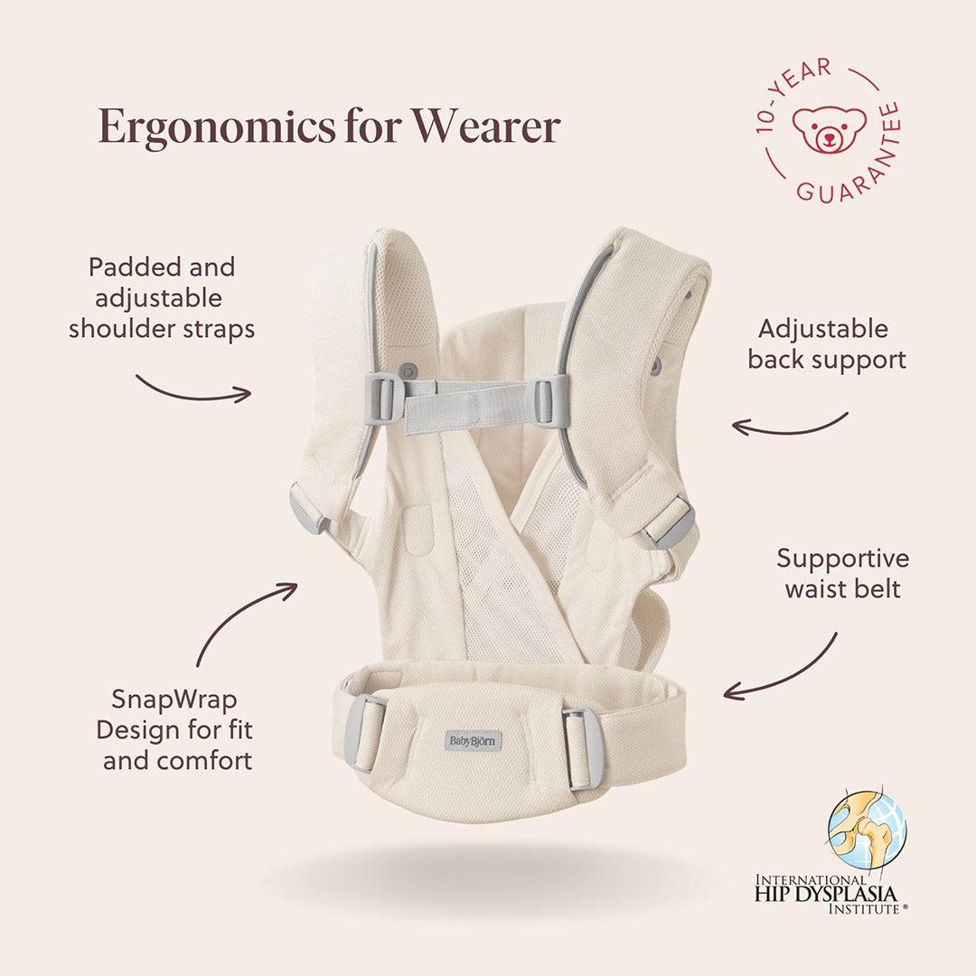 BabyBjörn Hold Airy Mesh Baby Carrier - Cream-Baby Carriers- | Natural Baby Shower