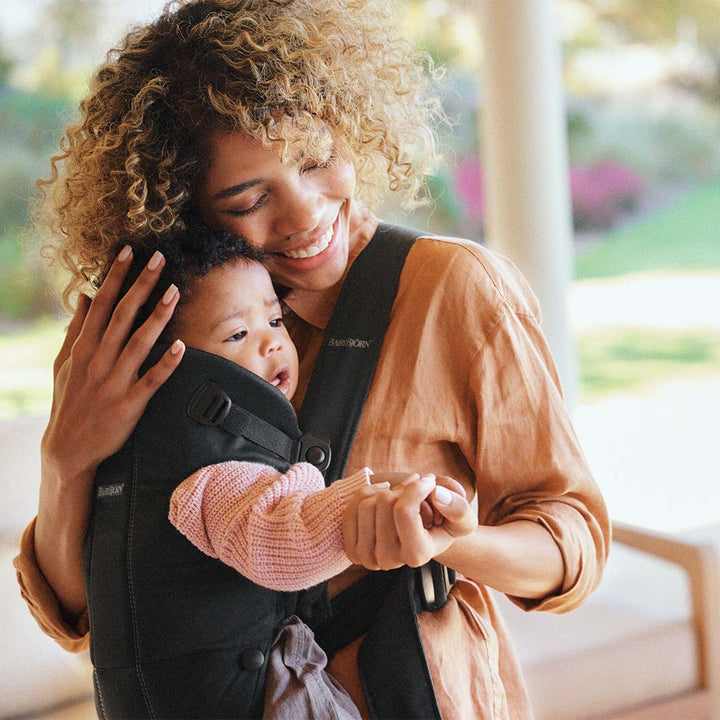 BabyBjorn Mini Woven Baby Carrier - Black-Baby Carriers- | Natural Baby Shower