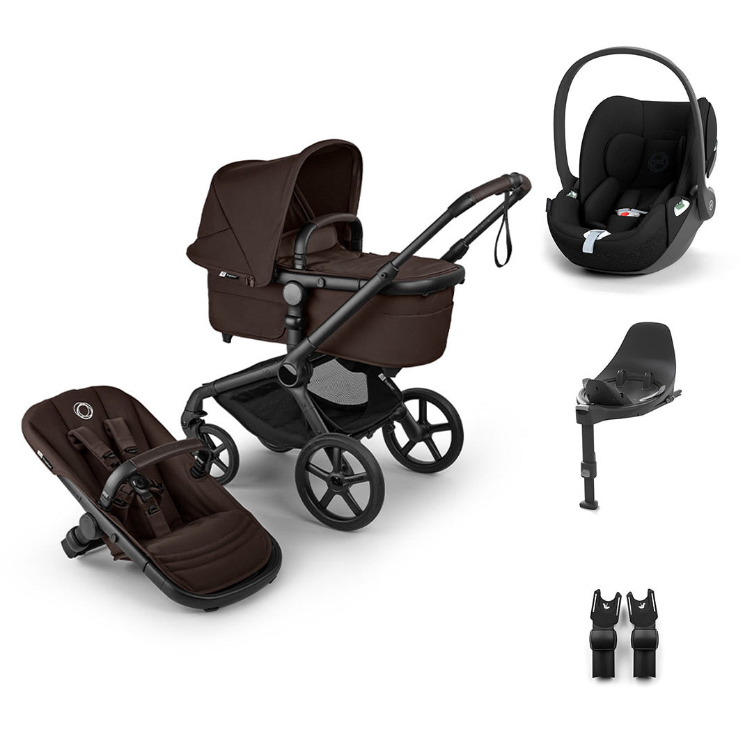 Bugaboo Fox 5 Renew + Cloud T Travel System-Travel Systems-Cocoa Brown-With Base | Natural Baby Shower
