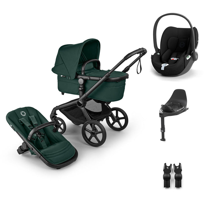 Bugaboo Fox 5 Renew + Cloud T Travel System-Travel Systems-Fern Green-With Base | Natural Baby Shower