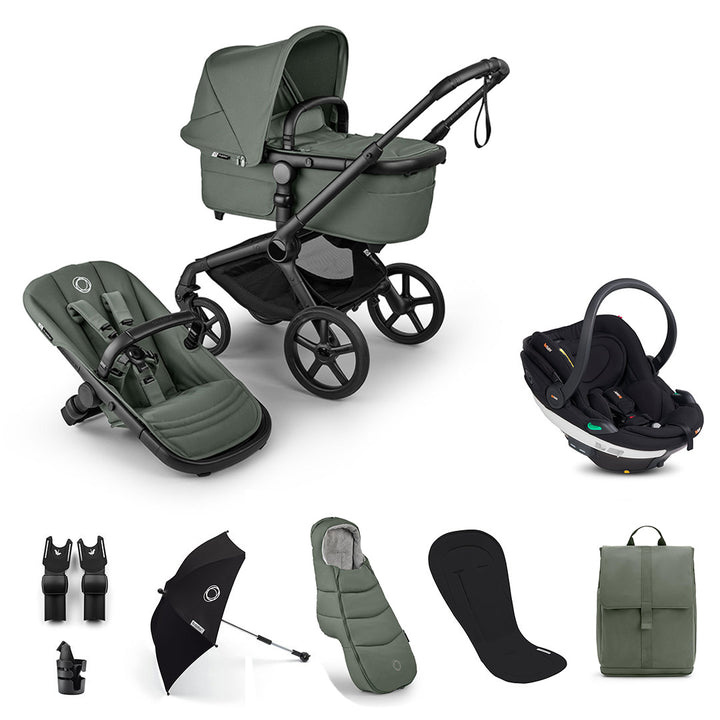 Bugaboo Fox 5 Renew Ultimate + BeSafe Go Beyond Travel System-Travel Systems-Forest Green-No Base | Natural Baby Shower