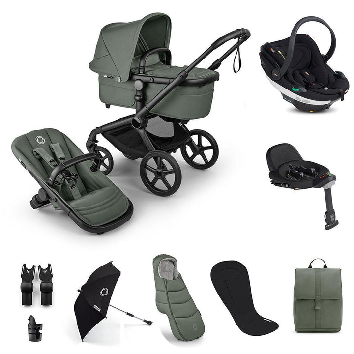 Bugaboo Fox 5 Renew Ultimate + BeSafe Go Beyond Travel System-Travel Systems-Forest Green-With Base | Natural Baby Shower