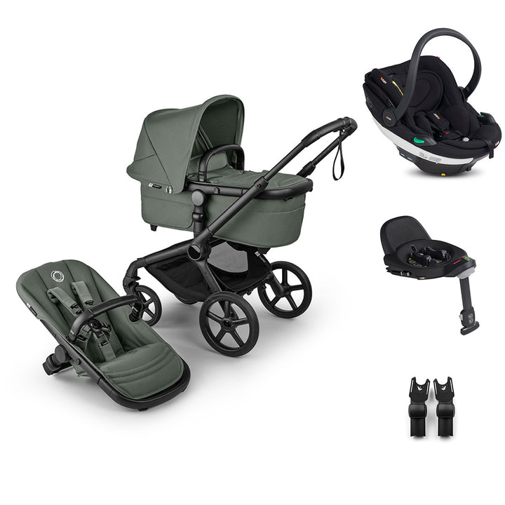 Bugaboo Fox 5 Renew + BeSafe Go Beyond Travel System-Travel Systems-Forest Green-With Base | Natural Baby Shower