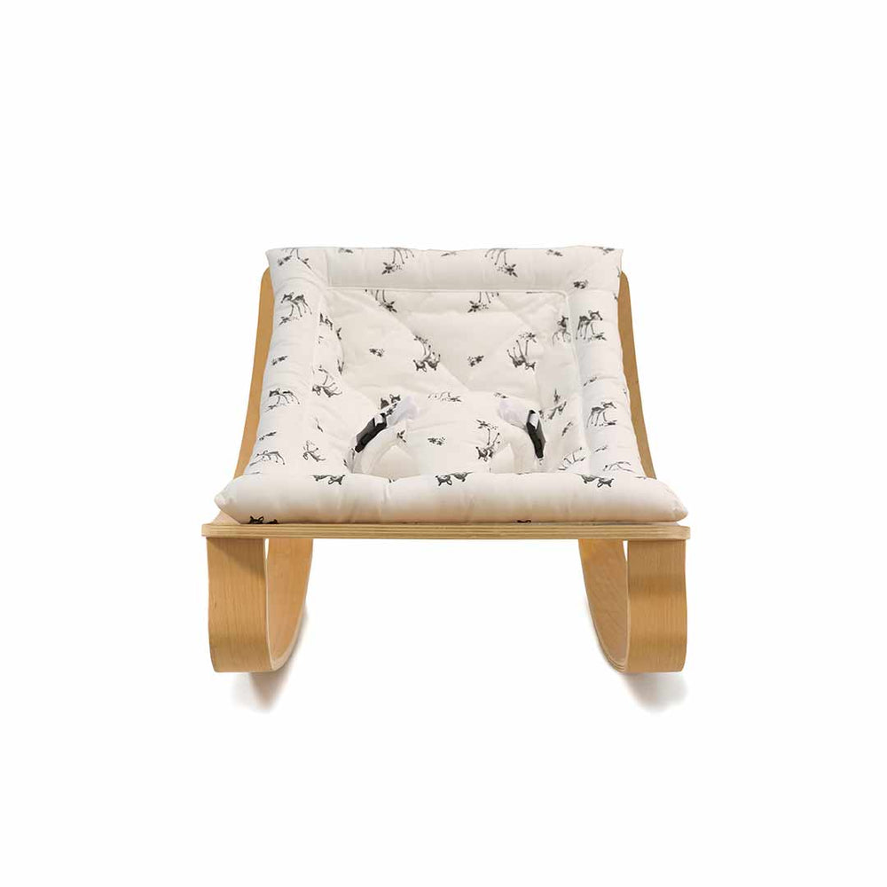 Charlie Crane LEVO Baby Rocker - Beech + Rose in April Fawn-Rockers- | Natural Baby Shower