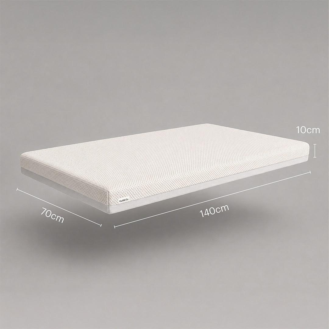CuddleCo Harmony Hypo Allergenic Bamboo Sprung Cot Bed Mattress - White-Mattresses- | Natural Baby Shower