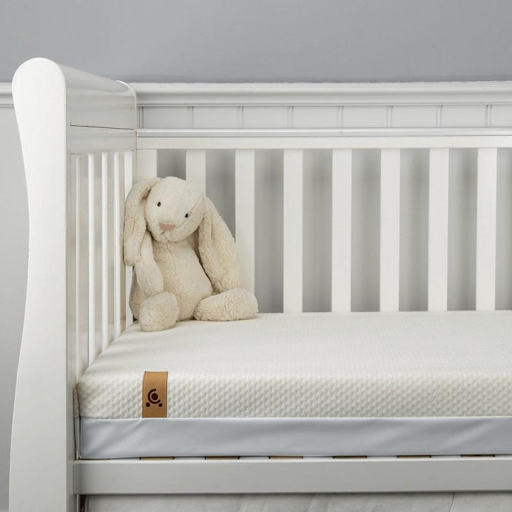 CuddleCo Lullaby Hypo Allergenic Bamboo Foam Cot Bed Mattress-Mattresses-White- | Natural Baby Shower