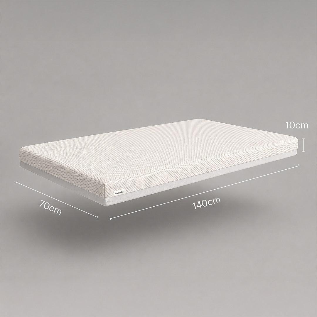 CuddleCo Signature Hypo Allergenic Bamboo Pocket Sprung Cot Bed Mattress - White-Mattresses-White- | Natural Baby Shower