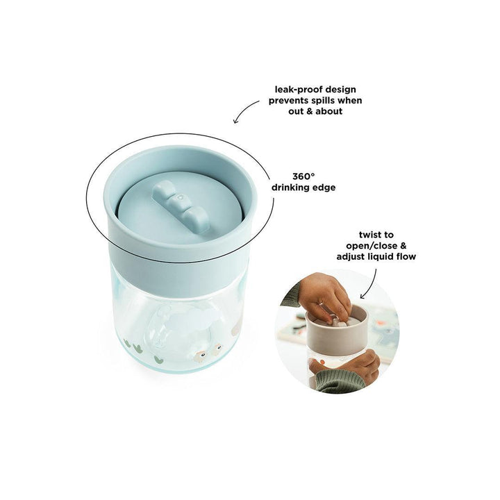Done by Deer Learning 360 Cup - Tiny Farm Blue-Cups-Tiny Farm Blue-260ml | Natural Baby Shower