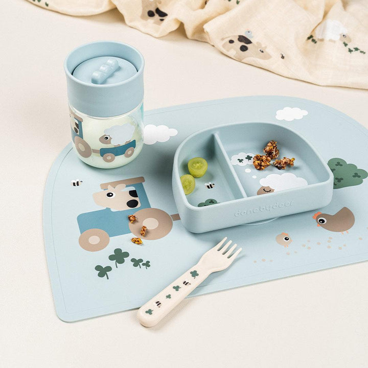 Done by Deer Learning 360 Cup - Tiny Farm Blue-Cups-Tiny Farm Blue-260ml | Natural Baby Shower