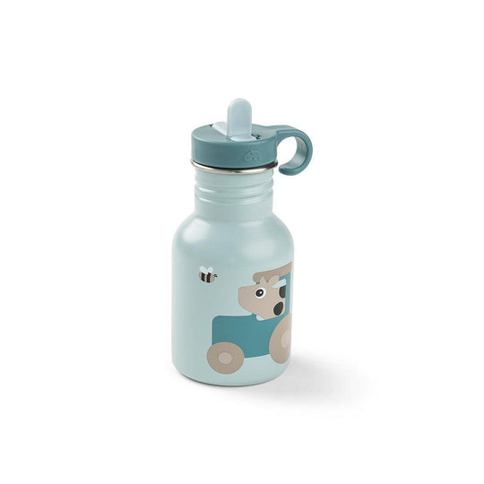 Done by Deer Metal Bottle - Tiny Farm Blue-Drinking Bottles-Tiny Farm Blue-350ml | Natural Baby Shower