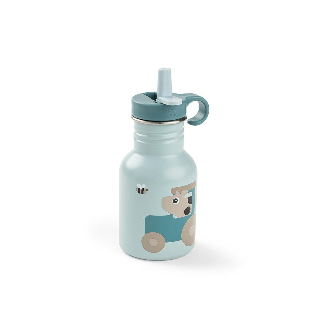 Done by Deer Metal Bottle - Tiny Farm Blue-Drinking Bottles-Tiny Farm Blue-350ml | Natural Baby Shower