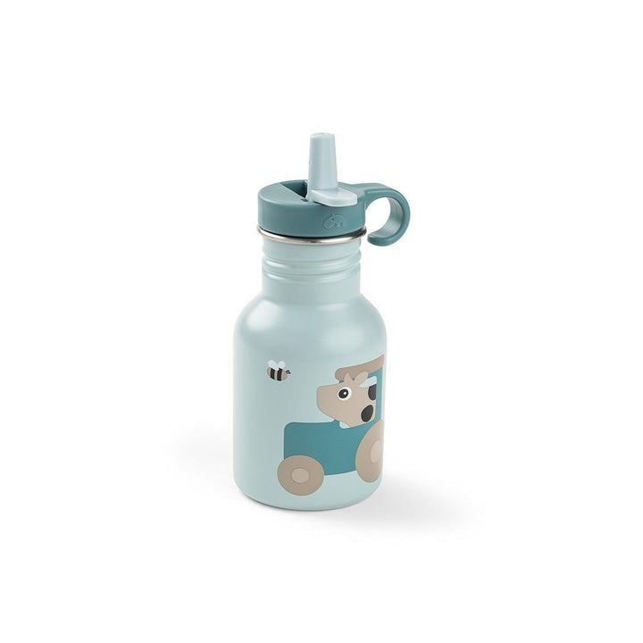 Done by Deer Metal Bottle - Tiny Farm Blue-Drinking Bottles-Tiny Farm Blue-350ml | Natural Baby Shower