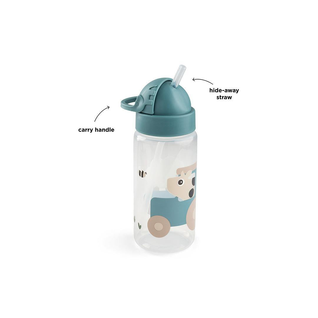 Done by Deer Straw Bottle - Tiny Farm Blue-Drinking Bottles-Tiny Farm Blue-350ml | Natural Baby Shower