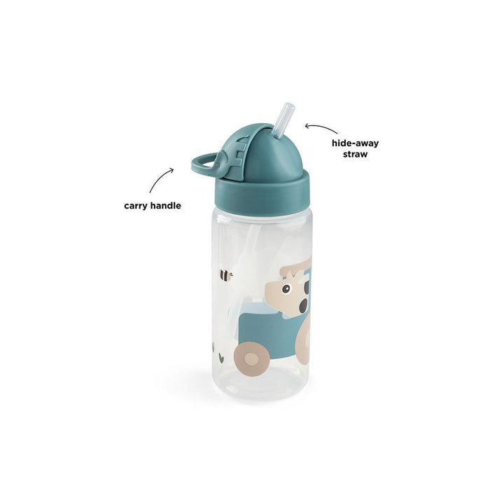 Done by Deer Straw Bottle - Tiny Farm Blue-Drinking Bottles-Tiny Farm Blue-350ml | Natural Baby Shower