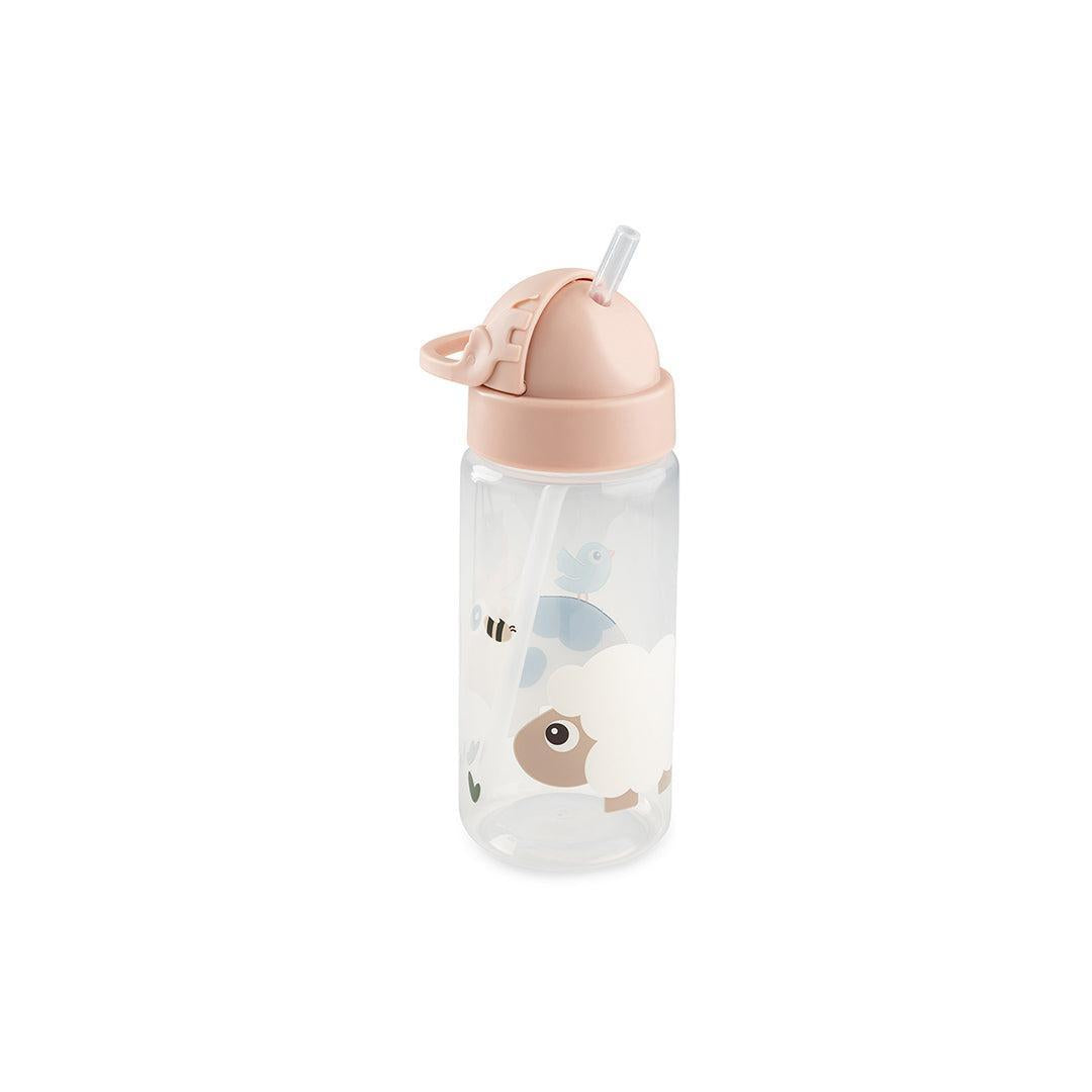 Done by Deer Straw Bottle - Tiny Farm Pink-Drinking Bottles-Tiny Farm Pink-350ml | Natural Baby Shower