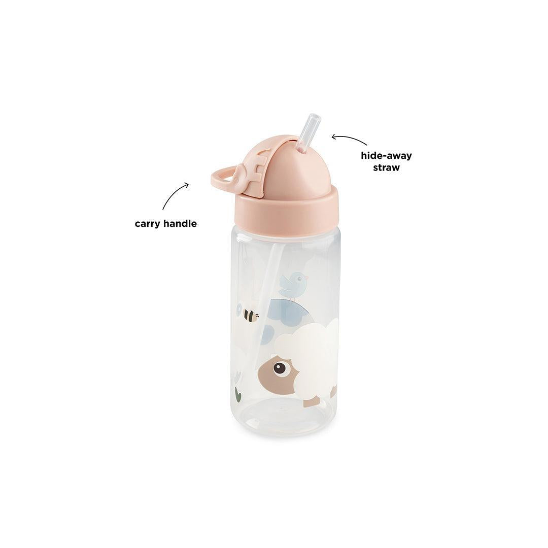 Done by Deer Straw Bottle - Tiny Farm Pink-Drinking Bottles-Tiny Farm Pink-350ml | Natural Baby Shower