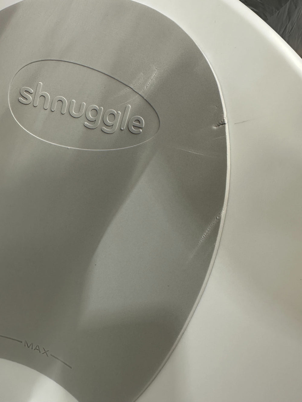 Outlet - Shnuggle Baby Bath + Plug - White + Grey Backrest-Baths- | Natural Baby Shower