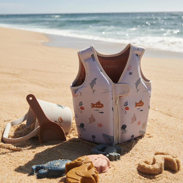 Liewood Dove Swim Vest - Sea Creature - Sandy-Swim Vests-Sea Creature/Sandy-11-15kg | Natural Baby Shower