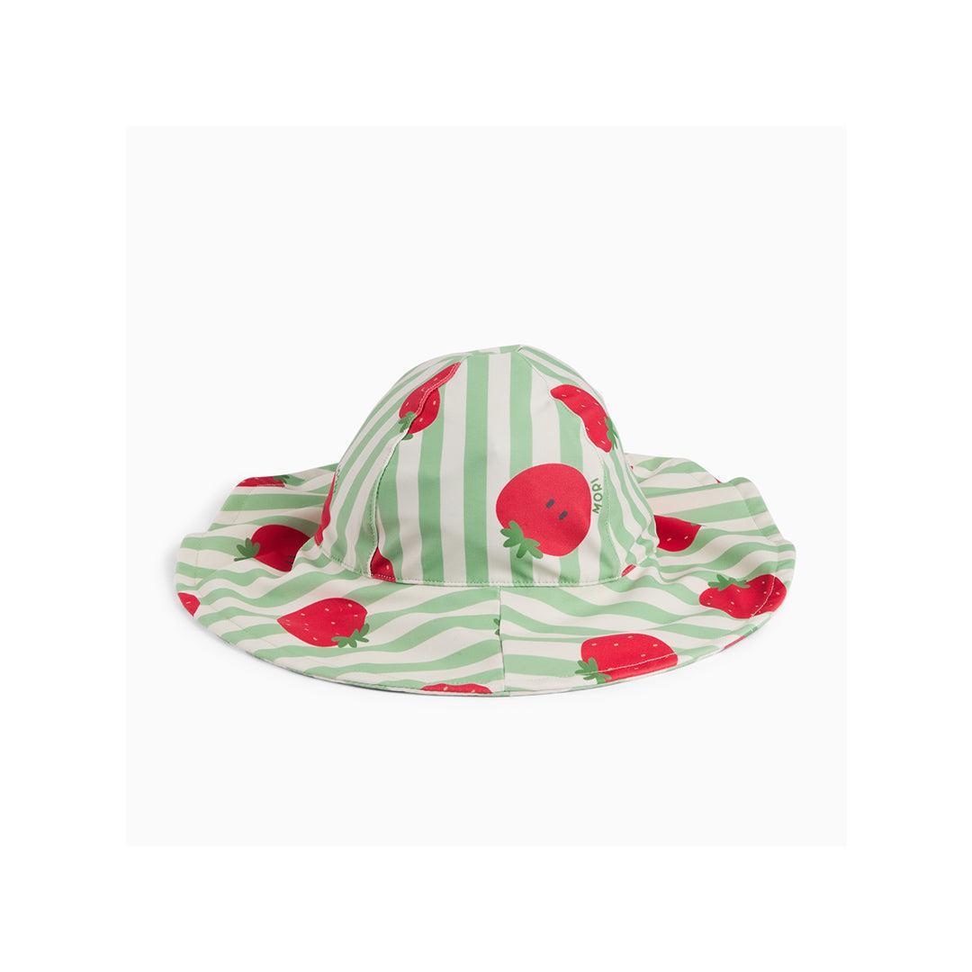 MORI Floppy Sun Safe Swim Hat - Strawberry & Green Stripe-Hats-Strawberry & Green Stripe-0-3m | Natural Baby Shower