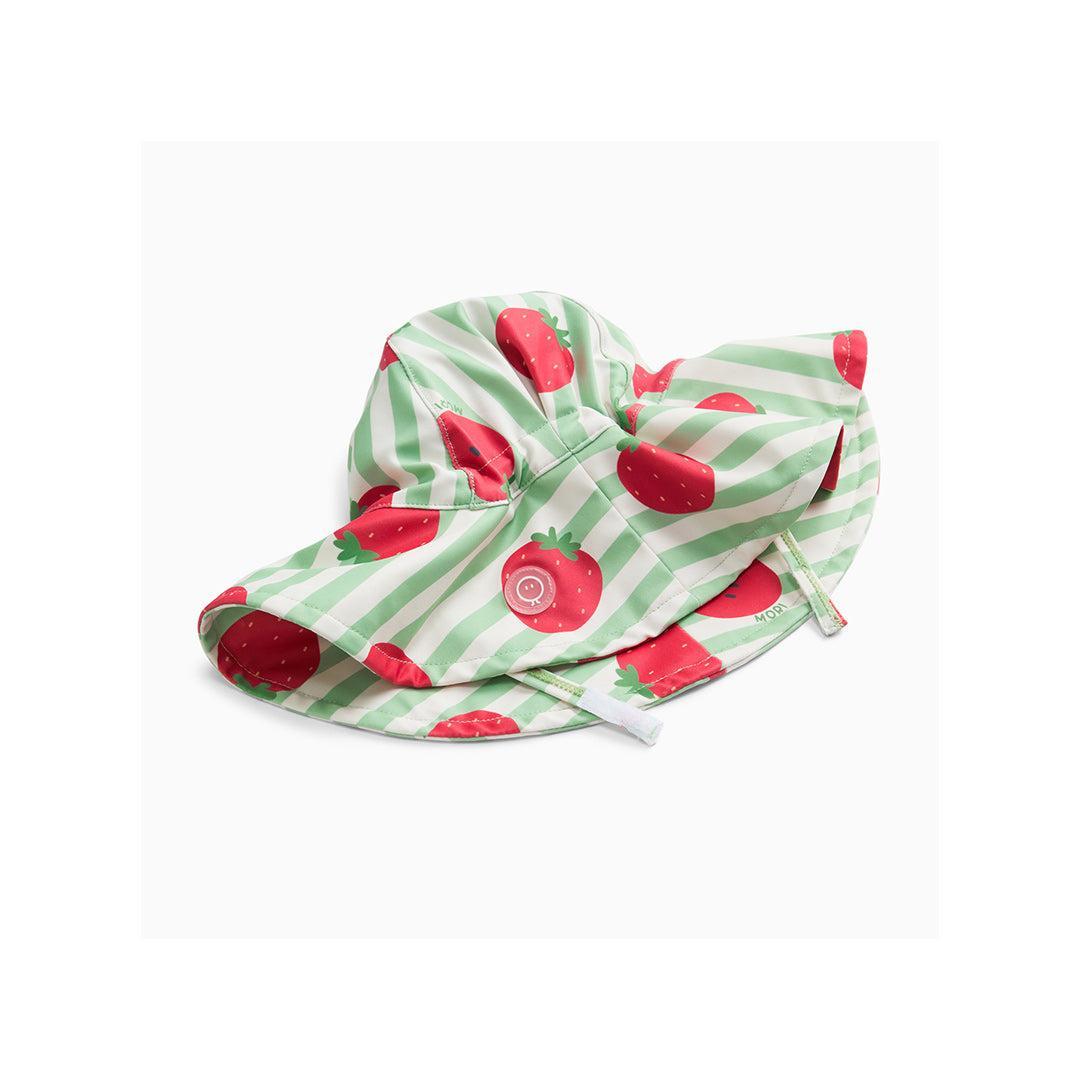 MORI Floppy Sun Safe Swim Hat - Strawberry & Green Stripe-Hats-Strawberry & Green Stripe-0-3m | Natural Baby Shower