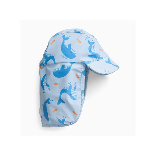 MORI Keppi Sun Hat - Blue Whale Print-Hats-Blue Whale Print-0-3m | Natural Baby Shower