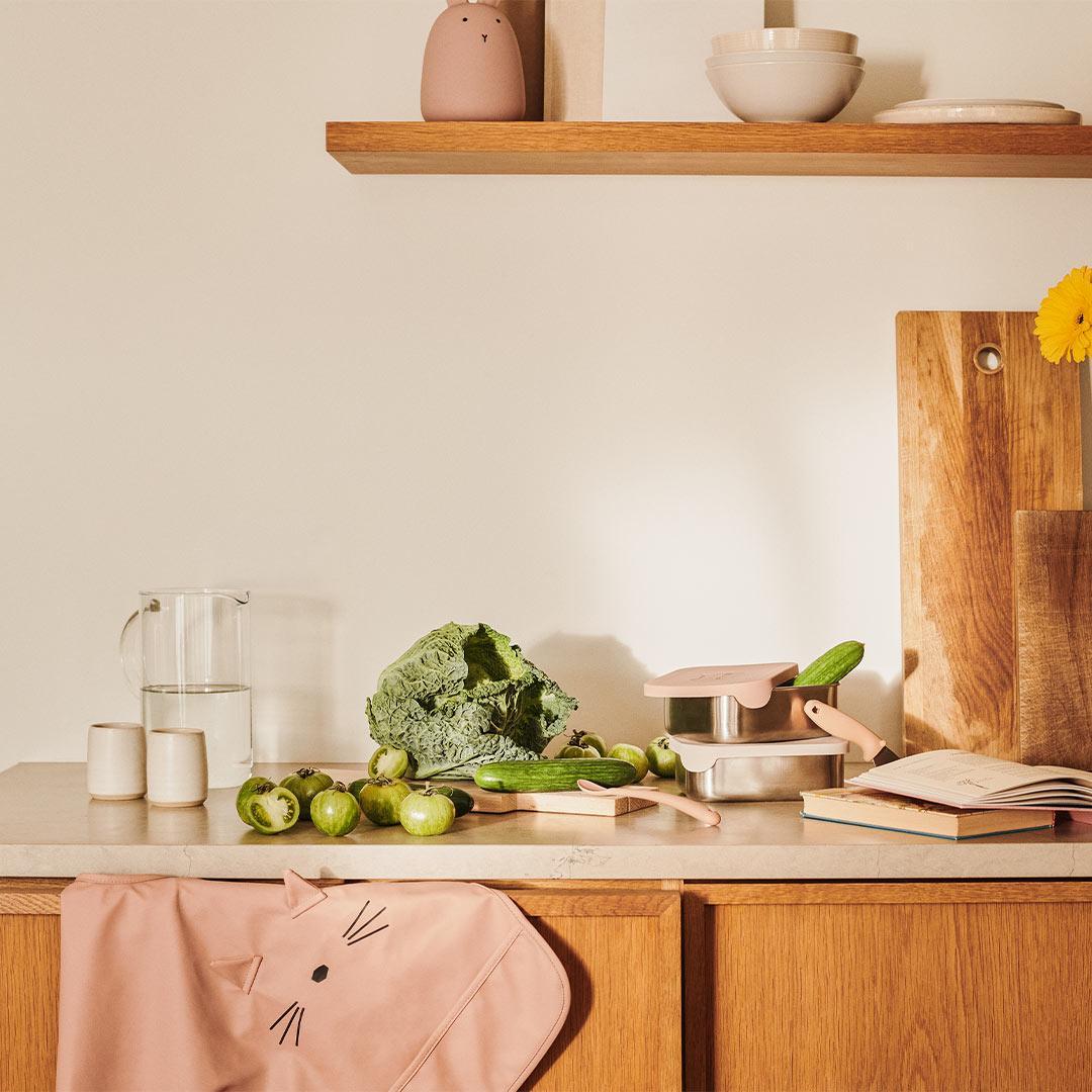 Liewood Merle Printed Cape Apron Bib - Cat Tuscany Rose-Bibs-Cat Tuscany Rose-One Size | Natural Baby Shower