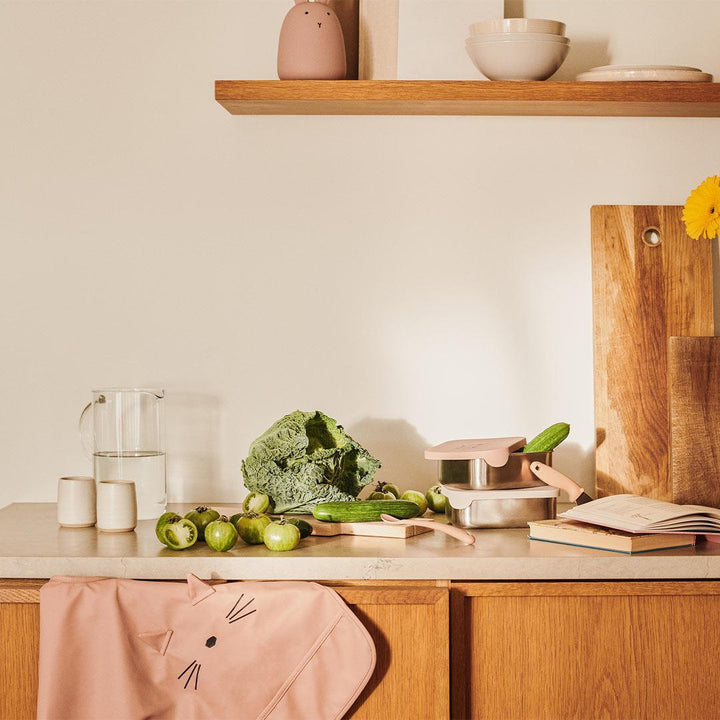 Liewood Merle Printed Cape Apron Bib - Cat Tuscany Rose-Bibs-Cat Tuscany Rose-One Size | Natural Baby Shower