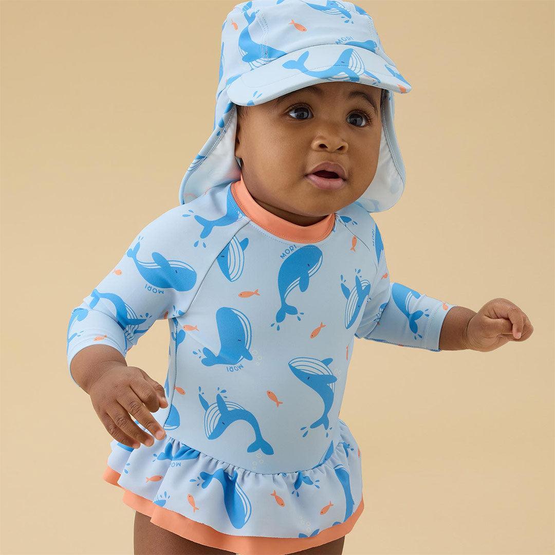 MORI Keppi Sun Hat - Blue Whale Print