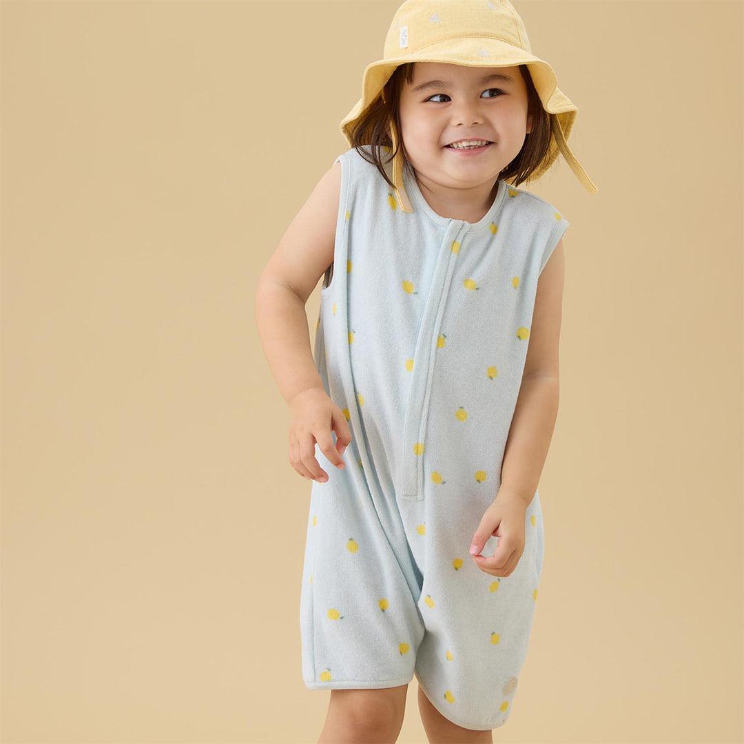 MORI Towelling Romper - Lemon & Blue-Swimsuits-Lemon & Blue-3-6m | Natural Baby Shower
