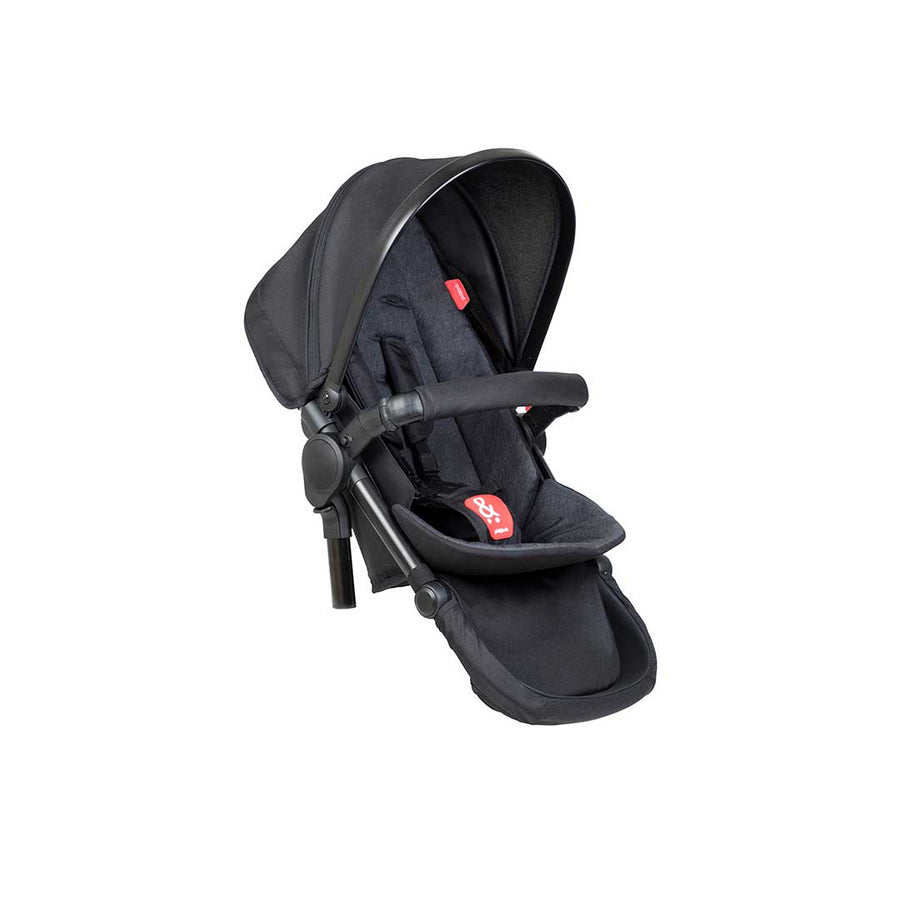 Outlet - Phil & Teds Double Kit + Liner - Black-Stroller Seats- | Natural Baby Shower