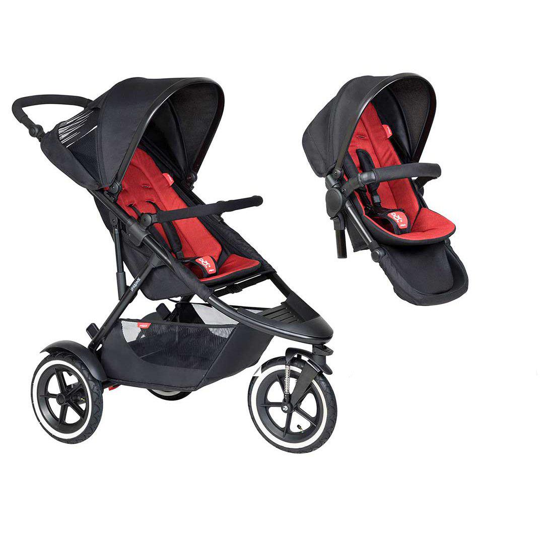 Phil & Teds Sport Pushchair + Double Kit - Chilli-Stroller Bundles-Chilli-No Lazy Ted | Natural Baby Shower