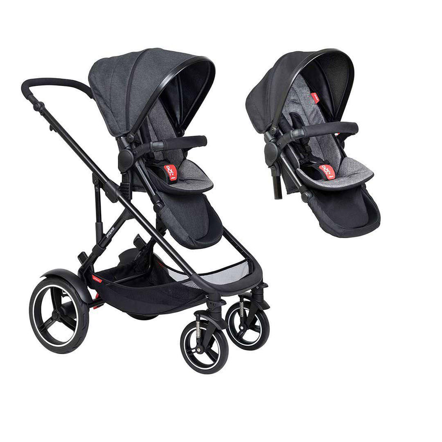 Phil & Teds Voyager Pushchair + Double Kit - Charcoal-Stroller Bundles-Charcoal-No Lazy Ted | Natural Baby Shower