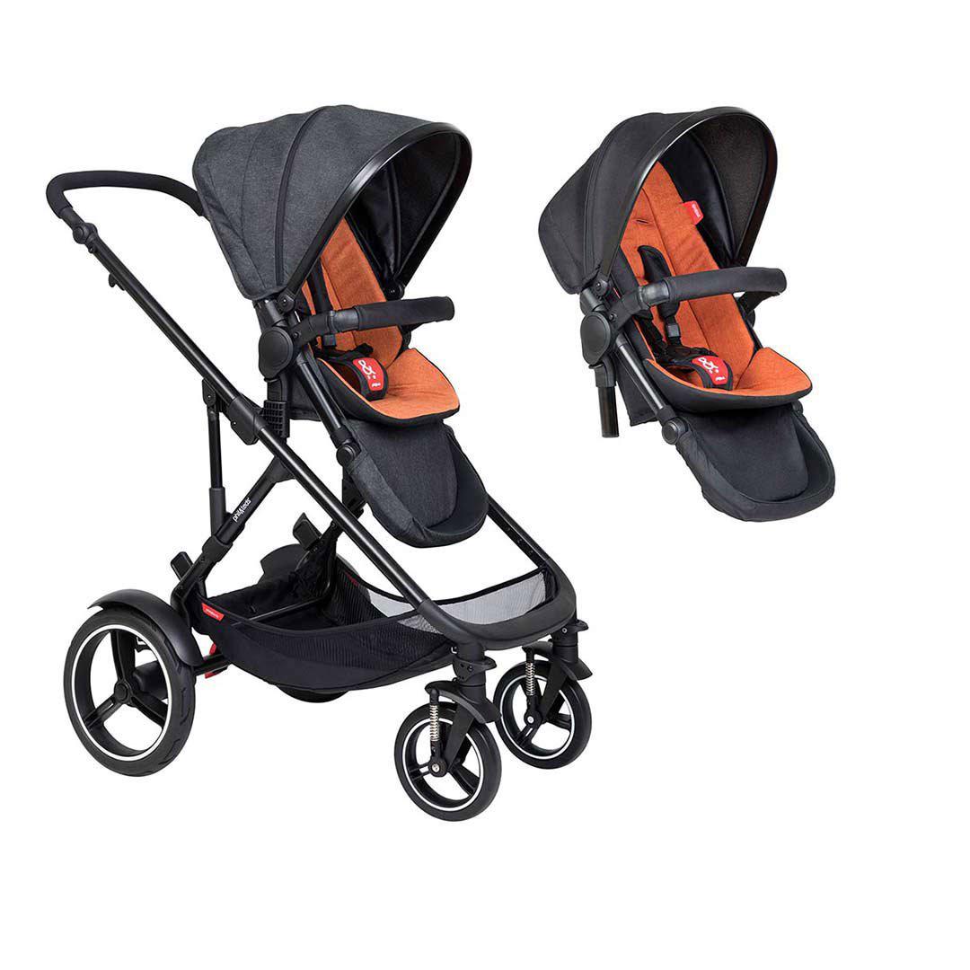 Phil & Teds Voyager Pushchair + Double Kit - Rust-Stroller Bundles-Rust-No Lazy Ted | Natural Baby Shower