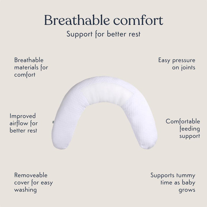 Purflo Breathe Pregnancy Pillow - Luxe White-Pregnancy Pillows- | Natural Baby Shower