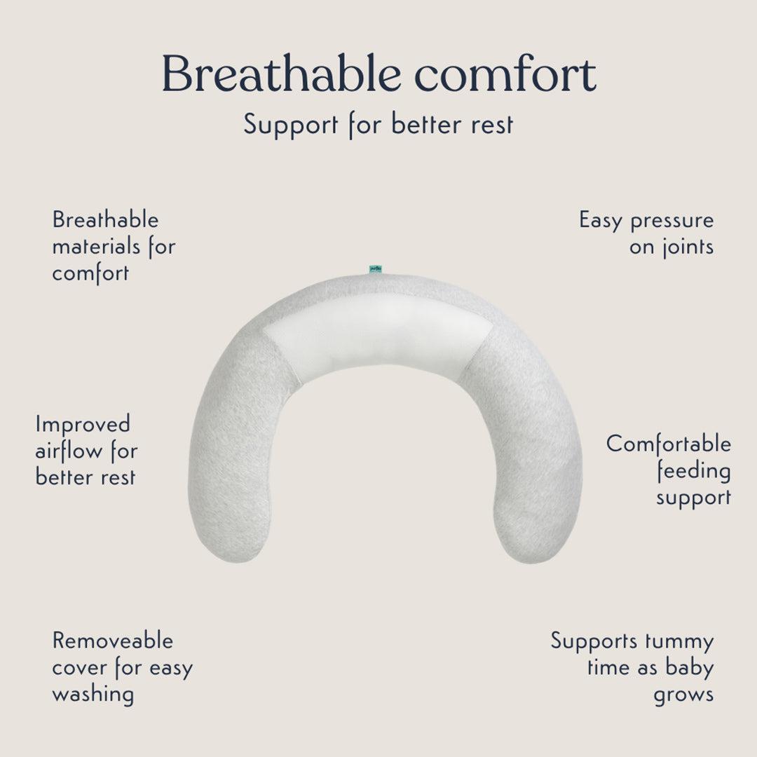 Purflo Breathe Pregnancy Pillow - Minimal Grey-Pregnancy Pillows- | Natural Baby Shower