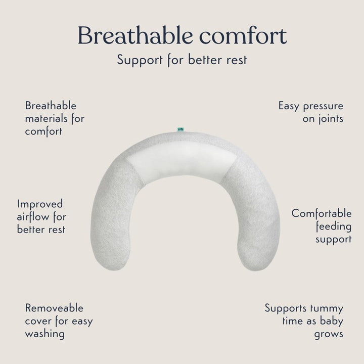 Purflo Breathe Pregnancy Pillow - Minimal Grey-Pregnancy Pillows- | Natural Baby Shower