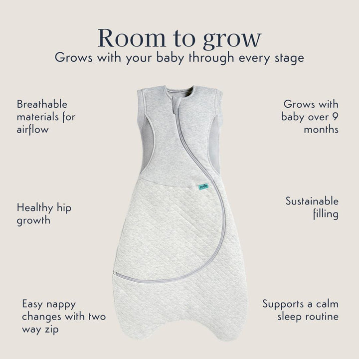 Purflo Cuddle To Sleep Bag - 2.5 Tog - Minimal Grey-Sleeping Bags- | Natural Baby Shower