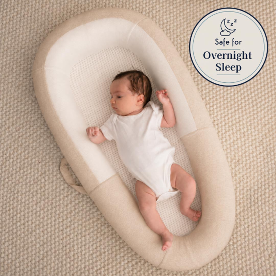 Purflo Sleep Tight Baby Bed - Sand-Sleep Positioners + Pods- | Natural Baby Shower