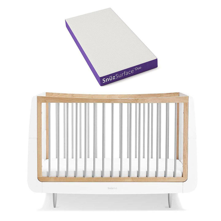 SnuzKot Skandi Cot Bed - Grey-Cot Beds-Grey-Snuz Surface Duo Dual-Sided Cot Mattress | Natural Baby Shower