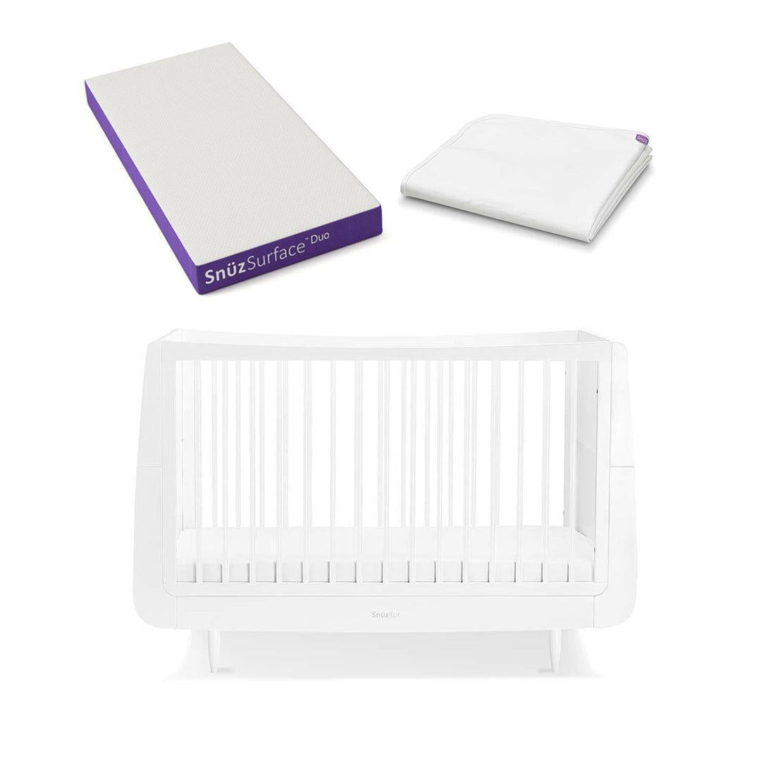 SnuzKot Skandi Cot Bed - White-Cot Beds-White-Without Mattress | Natural Baby Shower