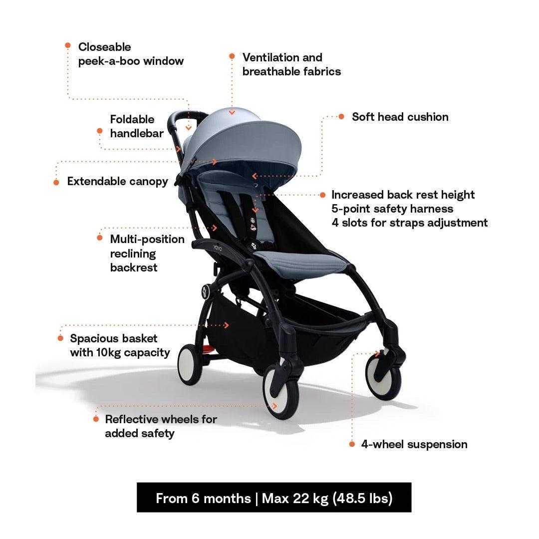 Stokke YOYO3 Stroller from 6 Months-Strollers-Black-Black | Natural Baby Shower