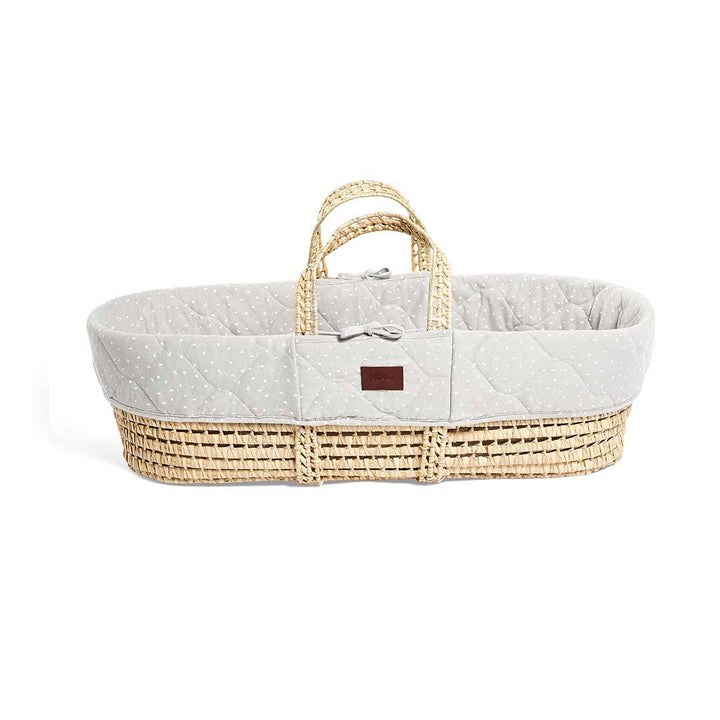 The Little Green Sheep Quilted Moses Basket Bundle - Dove Rice-Moses Baskets- | Natural Baby Shower