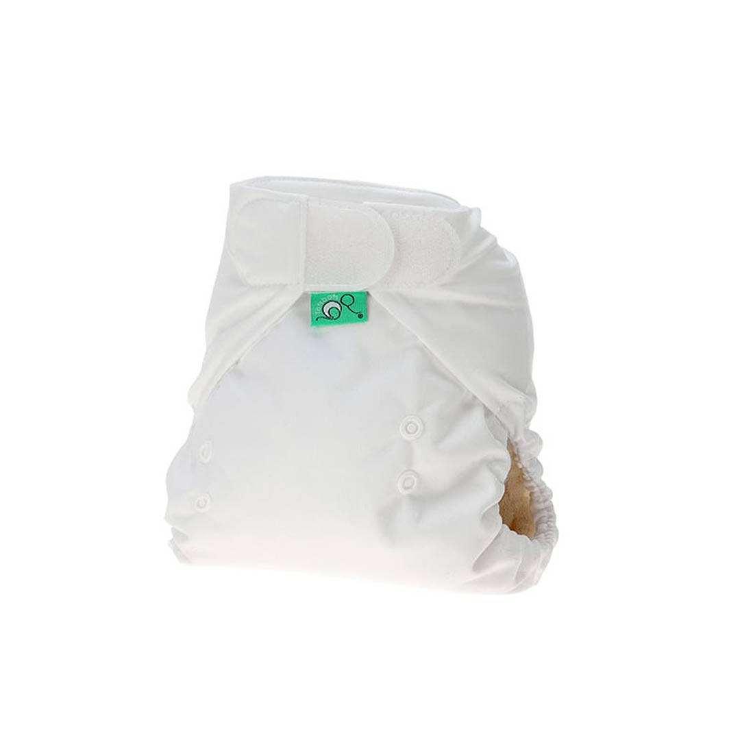 Outlet - TotsBots Bamboozle Nappy Wrap - White-Nappies-Size 1-White | Natural Baby Shower