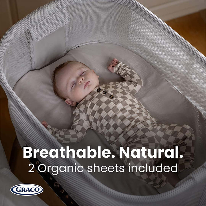 Graco Eluma™ Nest Bedside Crib - Luna-Bedside Cribs- | Natural Baby Shower