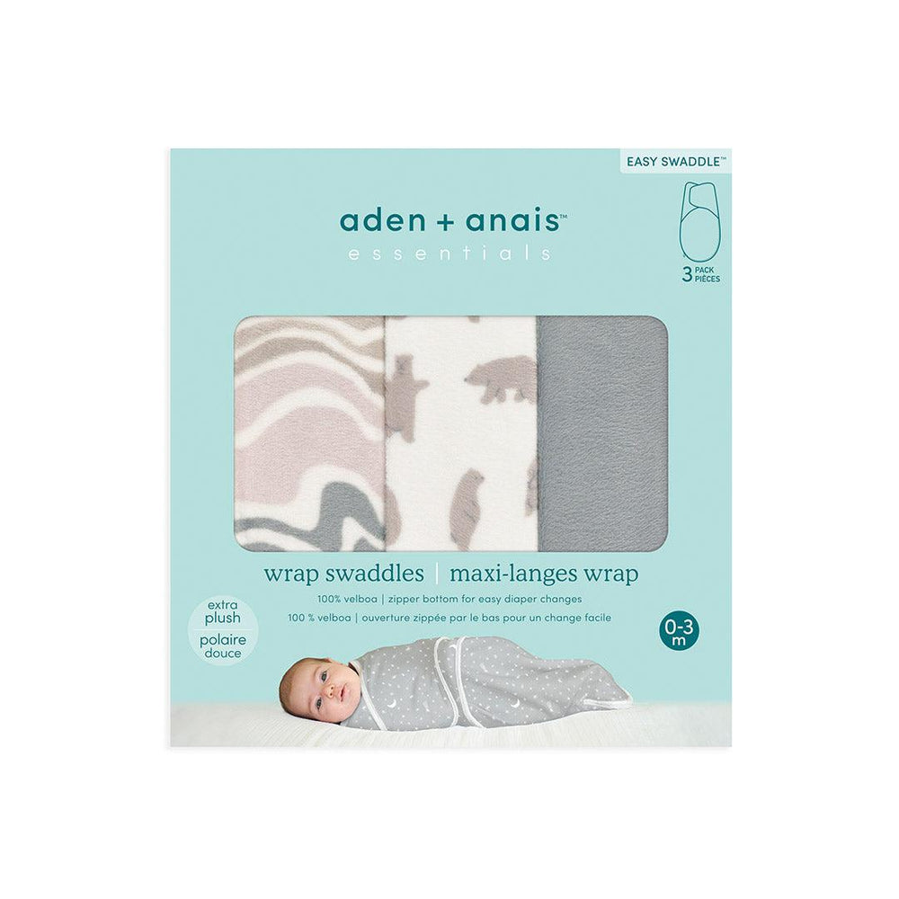 aden + anais essentials Easy Swaddle Wrap 1.5 TOG - 3 Pack - Little Woods-Swaddling Wraps-Little Woods-0-3m | Natural Baby Shower