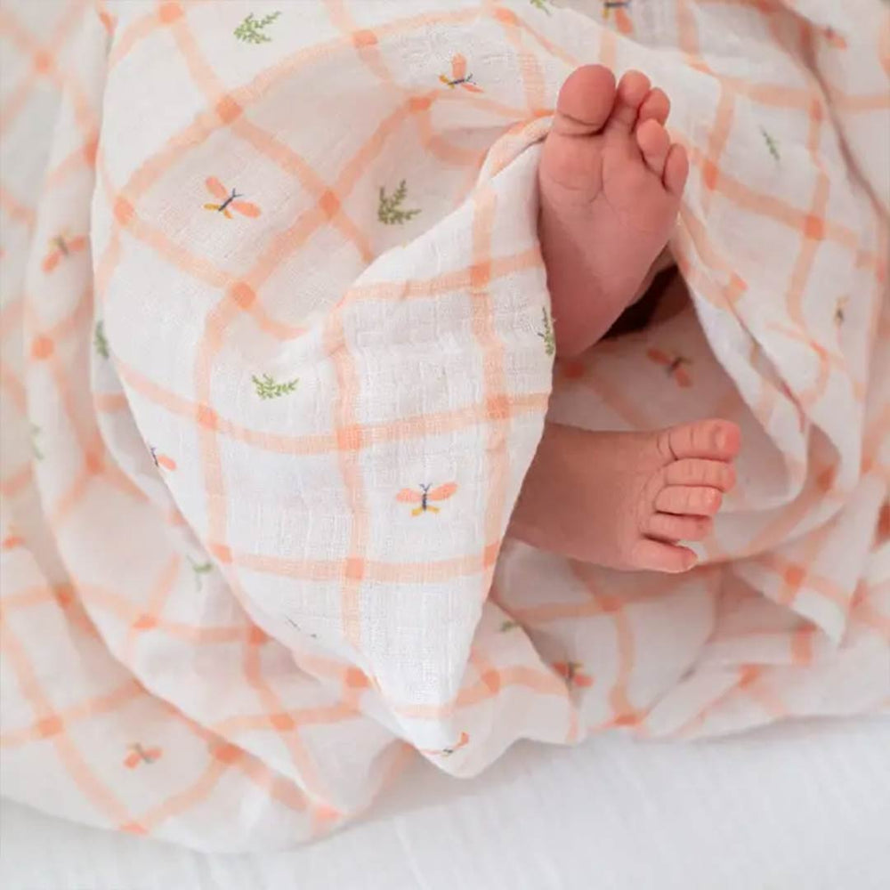 aden + anais Essentials Cotton Muslin Swaddle Blankets 4pk - Country Floral-Blankets-Country Floral-One Size | Natural Baby Shower