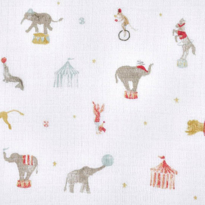 aden + anais Essentials Cotton Muslin Swaddle Blankets 2pk - Elephant Circus-Blankets-Elephant Circus-One Size | Natural Baby Shower