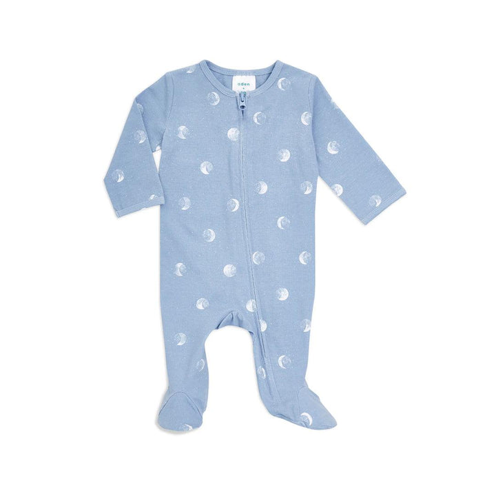aden + anais Comfort Knit Footie - Blue Moon-Sleepsuits-Blue Moon-0-3m | Natural Baby Shower